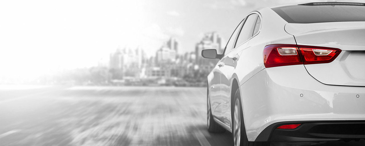 backside of white car